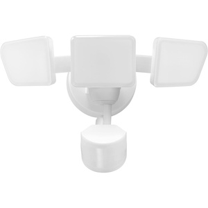 Globe Electric 91008632 Triple Light 8-5/16″ Wide 4000K LED Outdoor Security Flood Light – White