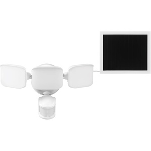Globe Electric 91008640 Triple Light 7-11/16″ Wide Adjustable 4000K LED Motion Sensing Outdoor Security Flood Light – White