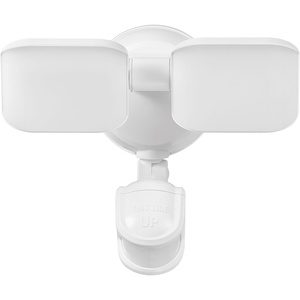 Globe Electric 91008642 Motion Sensing Adjustable Head Double Light 8-5/16″ Wide 4000K LED Battery Powered Outdoor Security Flood Light – White