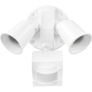 Globe Electric 91008644 Motion Sensing Double Light 3-11/16″ Wide Adjustable Head Outdoor Security Flood Light – White