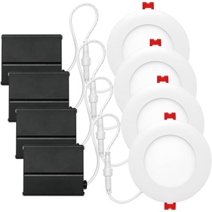 Globe Electric 91119 4″ Ultra Slim LED Integrated Recessed Lighting Kit 4-Pack, 9 Watts, Energy Star, IC Rated, Dimmable, Wet Rated, White, 4.25″ Hole Size, Bathroom Lights, 540 Lumens Each(White)