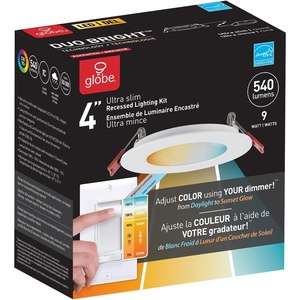 Globe Electric 91415 DuoBright Recessed Light, 4″, White(White)