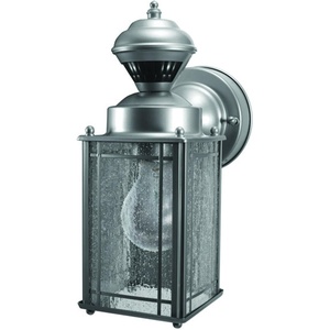 Globe Electric Heath Zenith HZ-4133-SV Shaker Cove Mission Style 150-Degree Motion Sensing Decorative Security Light, Silver(Silver)