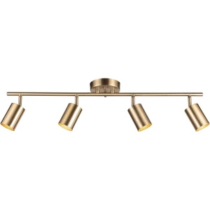 Globe Electric Pratt 4-Light Track Lighting, Matte Brass, Gold(Matte Brass  Pratt)