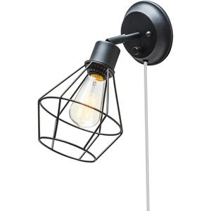 Globe Verdun 1 Matte Black Wall Sconce