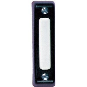 Heath Zenith SL-900-02 Wired Door Chime Push Button, Black with White Center Bar(No Size)