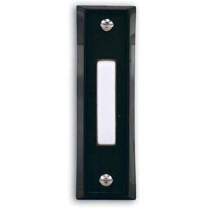Heath Zenith Wired Push Doorbell Button, Black, Plastic, Surface Mount, New Home, Outdoor, House Accessories, Porch