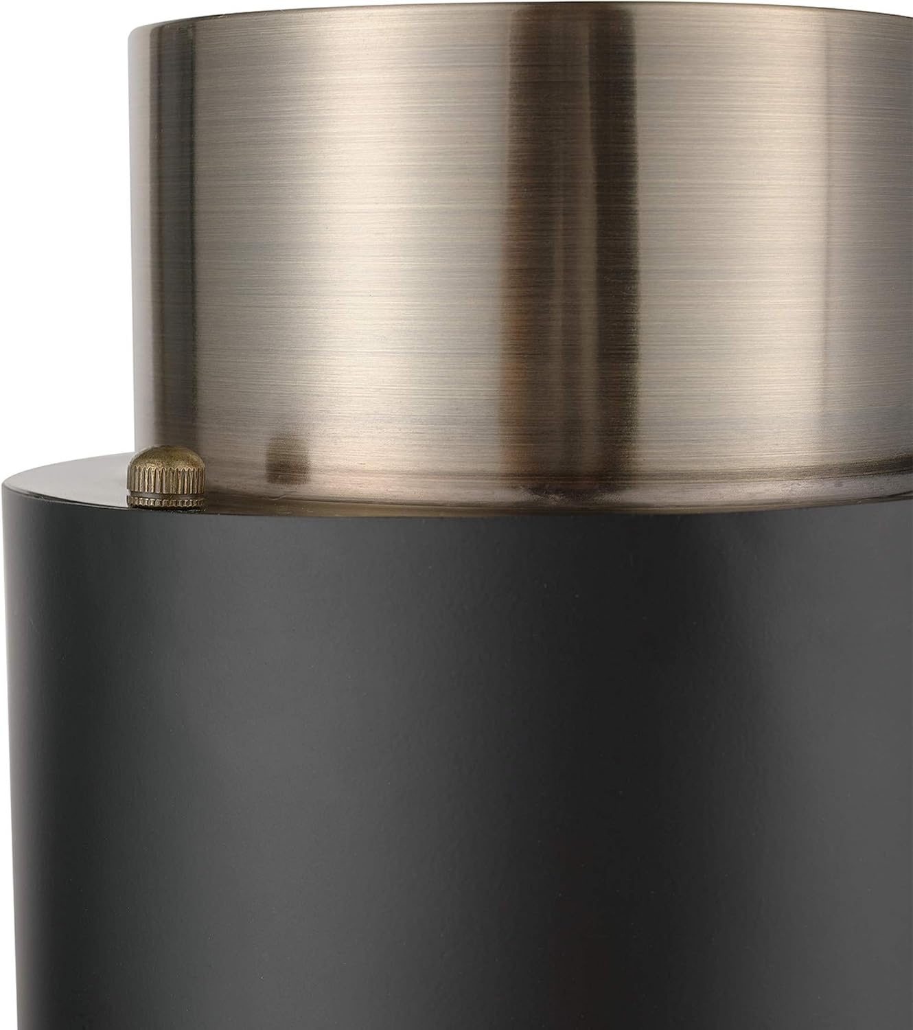 image:imageGLOBE Electric 61106 Stanley 1Light SemiFlush Mount Ceiling Light Matte Black Antique Brass Accents Bulb Not IncludedStanley