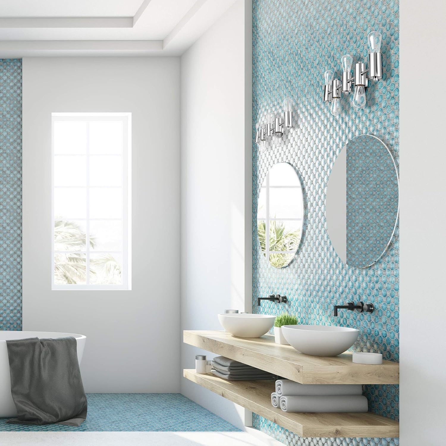 image:imageGLOBE Electric Positano 5Light Reversable Vanity Light Chrome