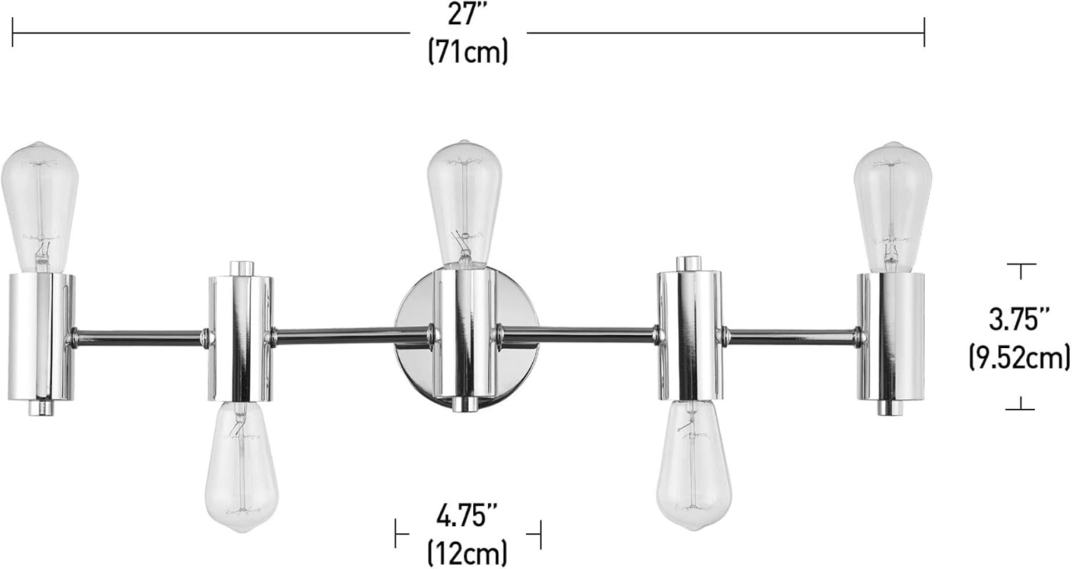 image:imageGLOBE Electric Positano 5Light Reversable Vanity Light Chrome