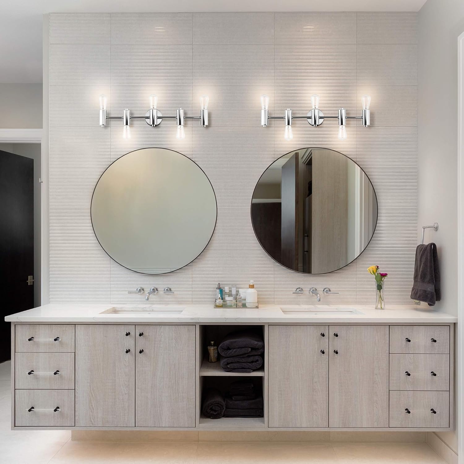 image:imageGLOBE Electric Positano 5Light Reversable Vanity Light Chrome