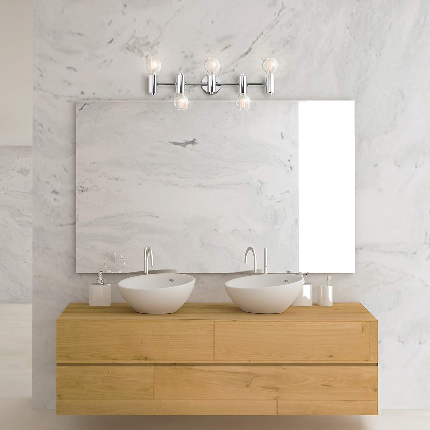image:imageGLOBE Electric Positano 5Light Reversable Vanity Light Chrome