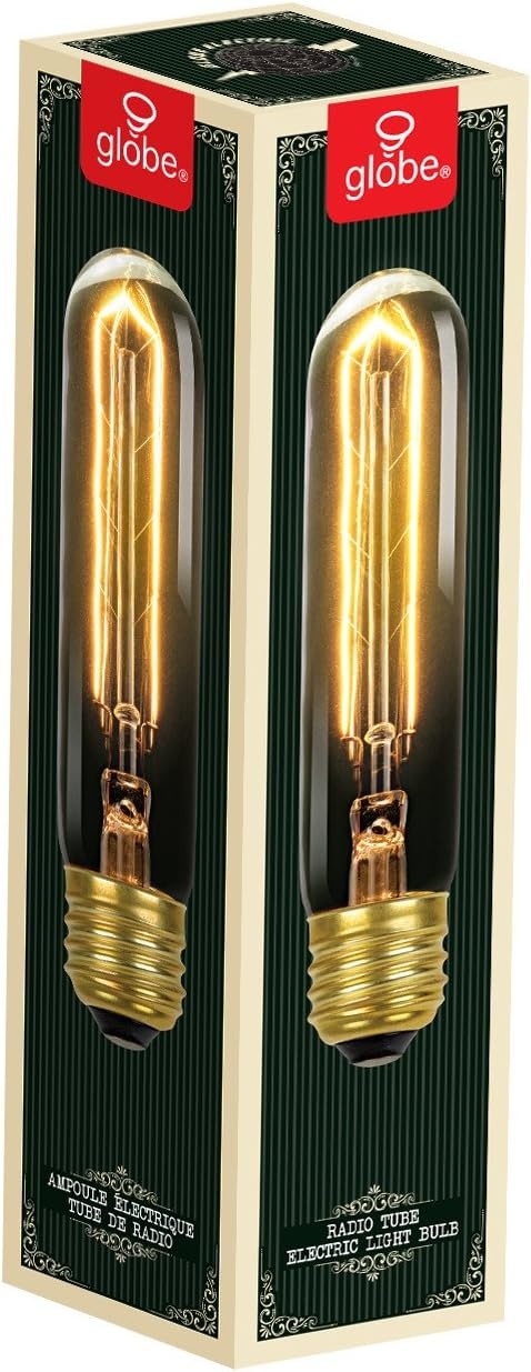 image:imageGlobe Electric 01322 60W Vintage Edison T10 Radio Tube Incandescent Filament Light Bulb E26 Base 245 Lumens1 Count Pack of 1