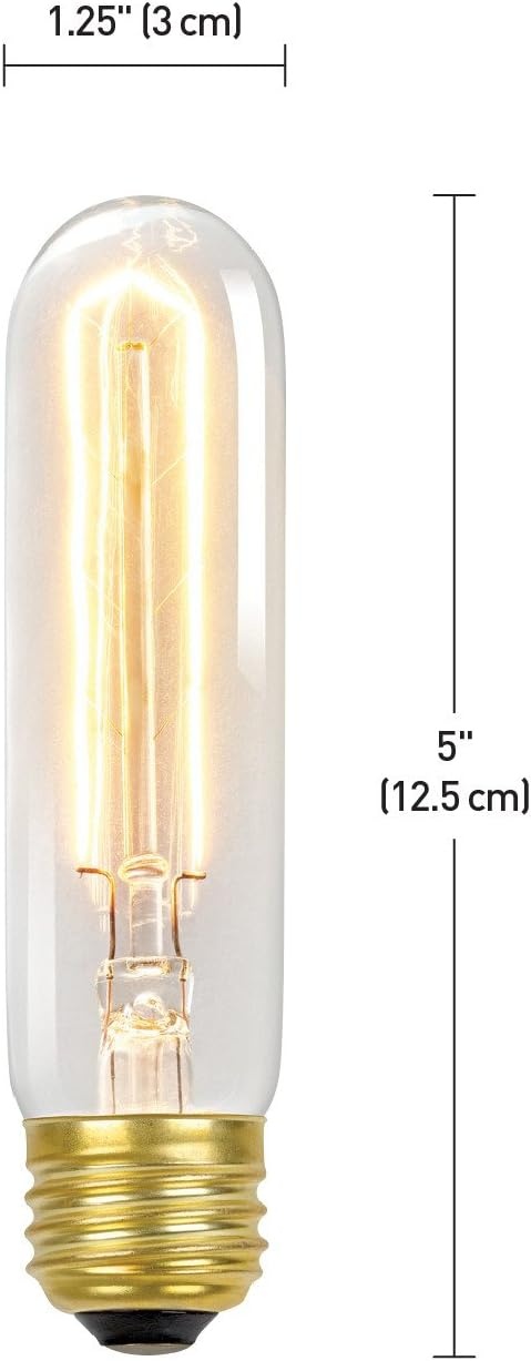 image:imageGlobe Electric 01322 60W Vintage Edison T10 Radio Tube Incandescent Filament Light Bulb E26 Base 245 Lumens1 Count Pack of 5