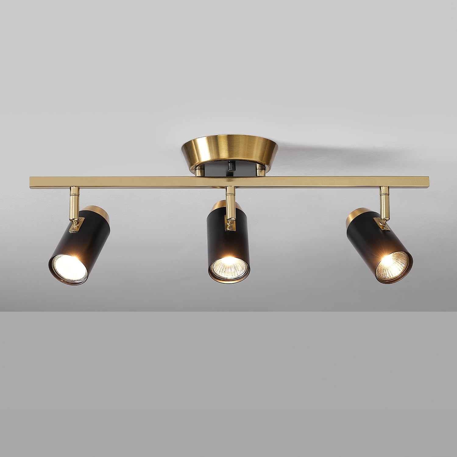 image:imageGlobe Electric 3Light Track Lighting Adjustable Heads Matte Brass with Black Accents 21Inch Dimmable Track Bar for Modern Kitchen amp Ceiling Lighting