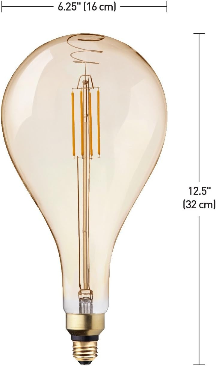 image:imageGlobe Electric 40W Equivalent Soft White 2200K Oversized Vintage Style Dimmable LED Incandescent Light Bulb E26 Base 500 Lumens 3068540W Oval