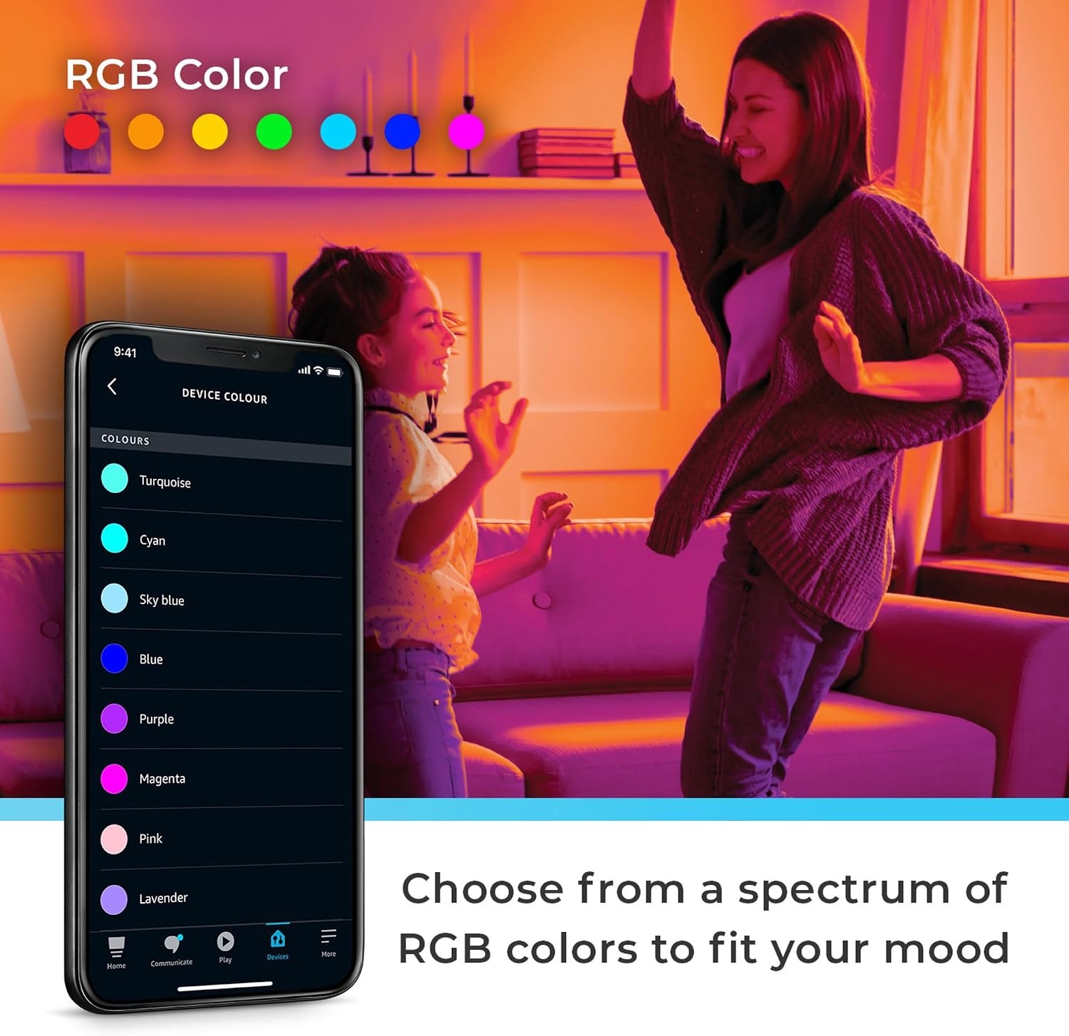 image:imageGlobe Electric 50594 Works with Alexa Only WiFi Smart Multicolor Changing RGB Tunable White Frosted LED Light Bulb Voice Activated 2000K 5000K BR30 Shape E26 Base 85W Energy Star