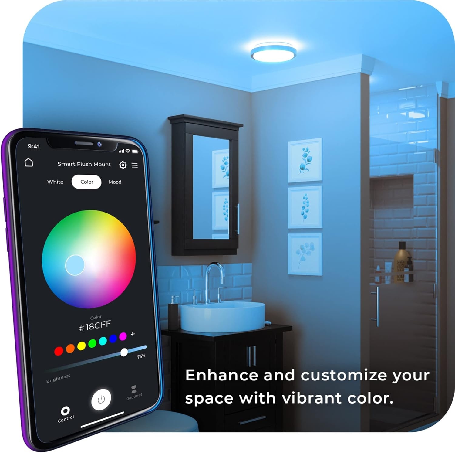 image:imageGlobe Electric 57503 WiFi Smart 4Light 28W LED Track Lighting Matte Black No Hub Required Voice Activated Multicolor Changing RGB Tunable White 2000K 5000K 1600 Lumen 50000 Hours 80 CRIBrushed Nickel
