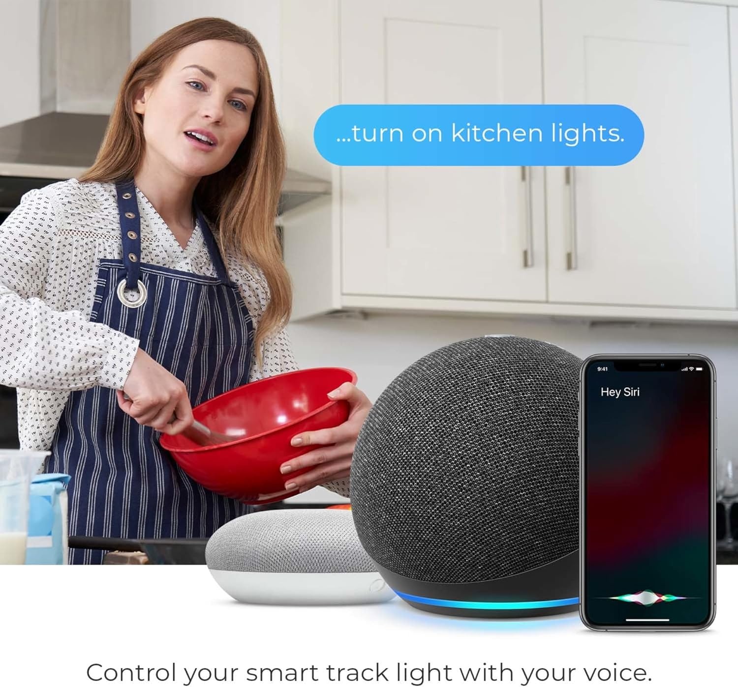 image:imageGlobe Electric 57503 WiFi Smart 4Light 28W LED Track Lighting Matte Black No Hub Required Voice Activated Multicolor Changing RGB Tunable White 2000K 5000K 1600 Lumen 50000 Hours 80 CRIMatte Black