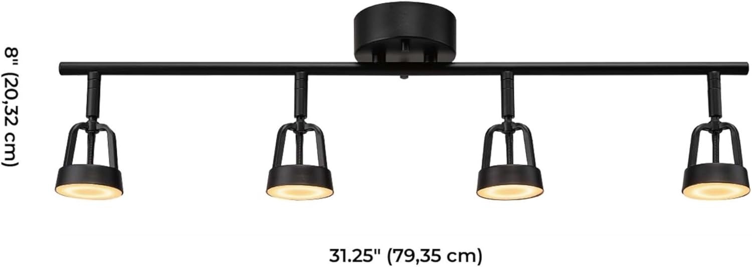 image:imageGlobe Electric 57503 WiFi Smart 4Light 28W LED Track Lighting Matte Black No Hub Required Voice Activated Multicolor Changing RGB Tunable White 2000K 5000K 1600 Lumen 50000 Hours 80 CRIMatte Black