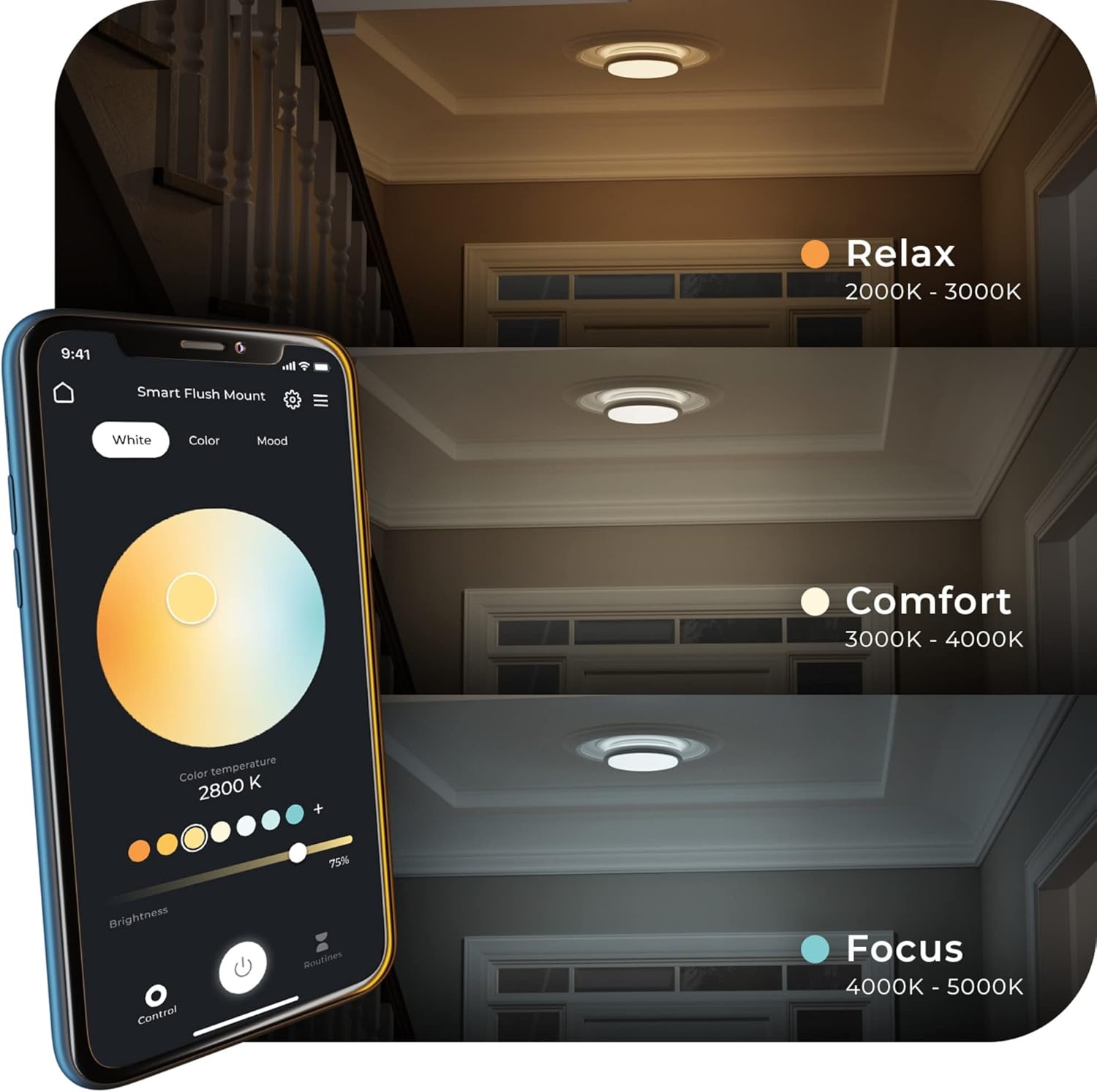 image:imageGlobe Electric 57503 WiFi Smart 4Light 28W LED Track Lighting Matte Black No Hub Required Voice Activated Multicolor Changing RGB Tunable White 2000K 5000K 1600 Lumen 50000 Hours 80 CRIBrushed Nickel