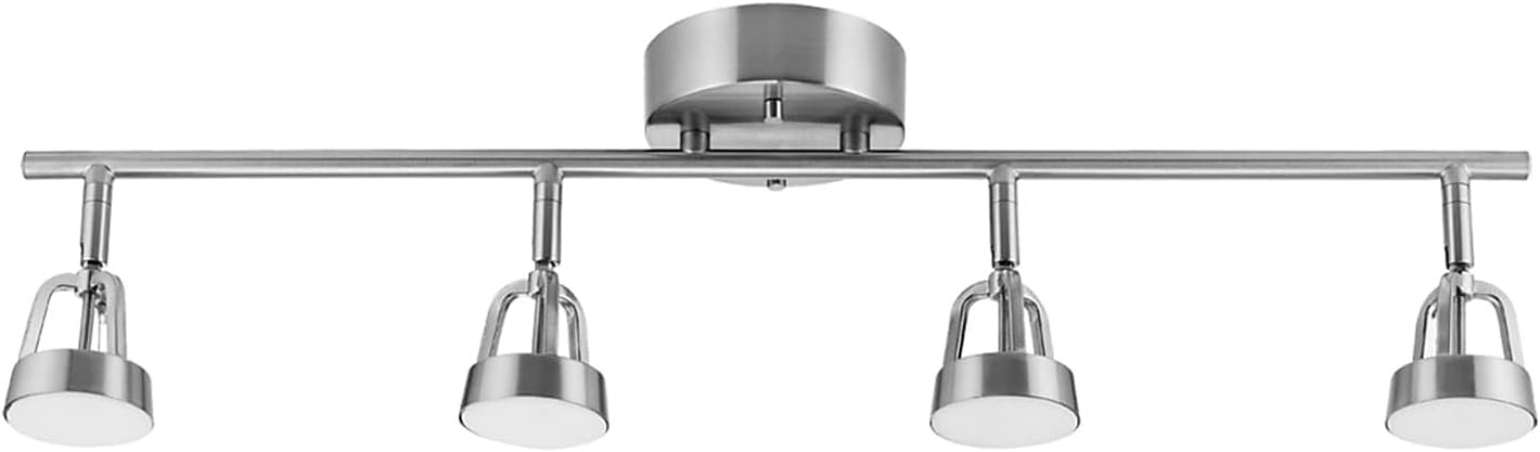 image:imageGlobe Electric 59429 WiFi Smart 4Light LED Track Lighting Brushed Nickel No Hub Required Voice Activated 28 W Multicolor Changing RGB Tunable White 2000K 5000K 1600 Lumens 80 CRI
