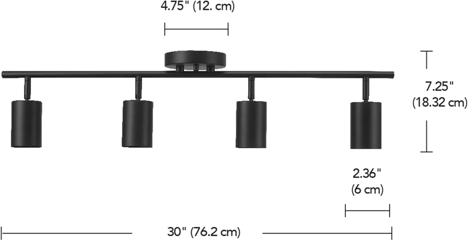 image:imageGlobe Electric 64000012 30 4Light Track Lighting Matte Black Ceiling Light Vintage Kitchen Lights Bulb Not IncludedBlack Pratt