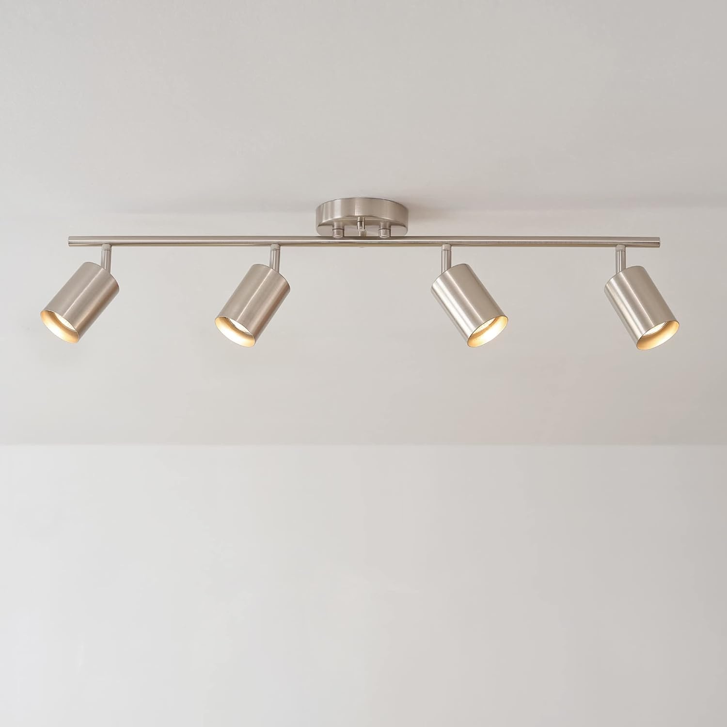 image:imageGlobe Electric 64000012 30 4Light Track Lighting Matte Black Ceiling Light Vintage Kitchen Lights Bulb Not IncludedBrushed Nickel Pratt