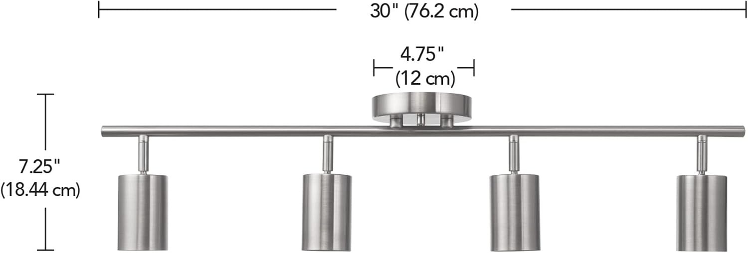image:imageGlobe Electric 64000012 30 4Light Track Lighting Matte Black Ceiling Light Vintage Kitchen Lights Bulb Not IncludedBrushed Nickel Pratt