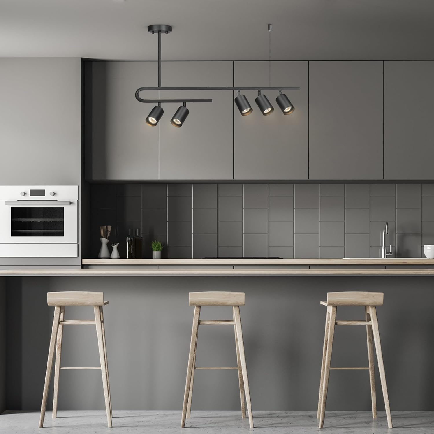 image:imageGlobe Electric 64000012 30 4Light Track Lighting Matte Black Ceiling Light Vintage Kitchen Lights Bulb Not IncludedMatte Black Brooke