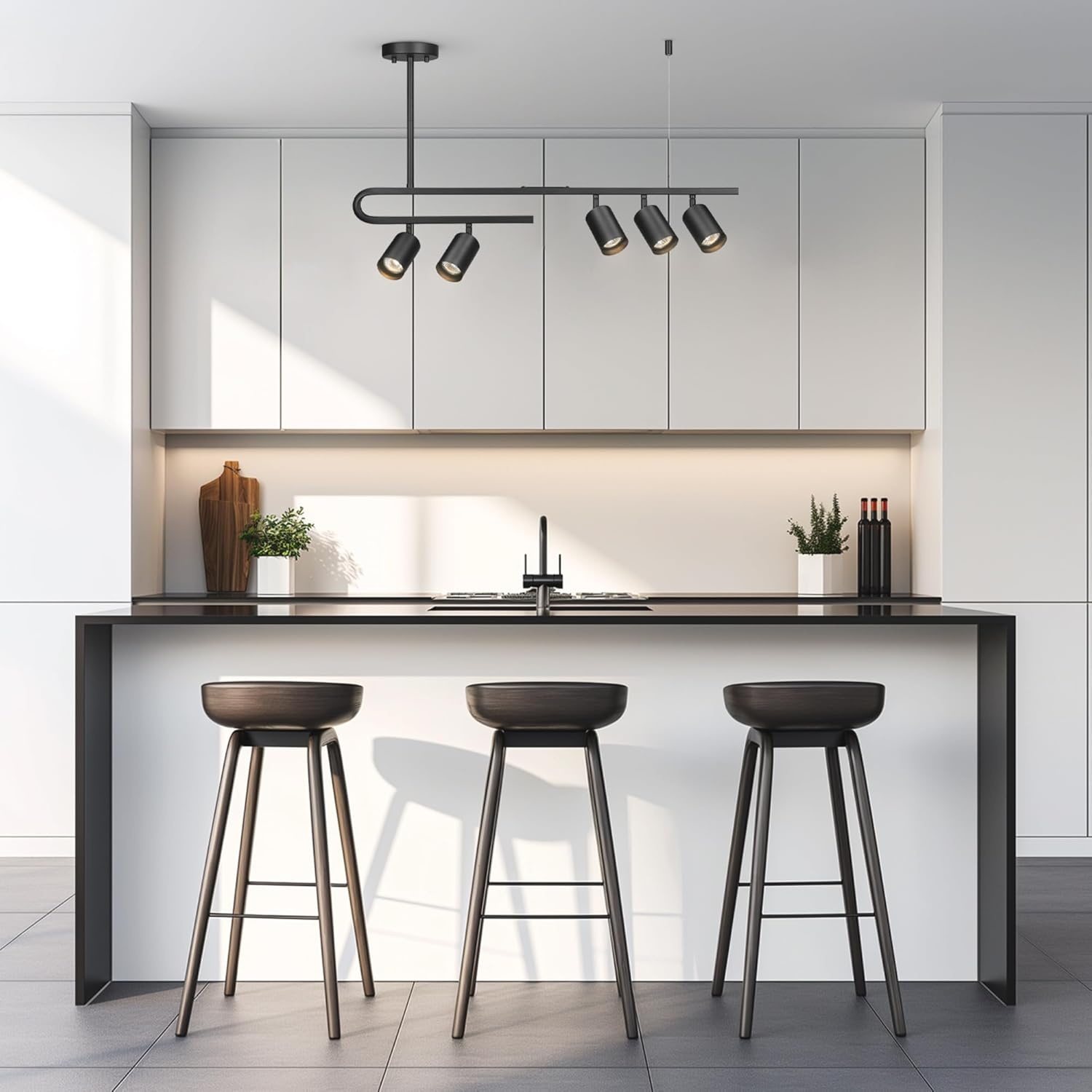 image:imageGlobe Electric 64000012 30 4Light Track Lighting Matte Black Ceiling Light Vintage Kitchen Lights Bulb Not IncludedMatte Black Brooke