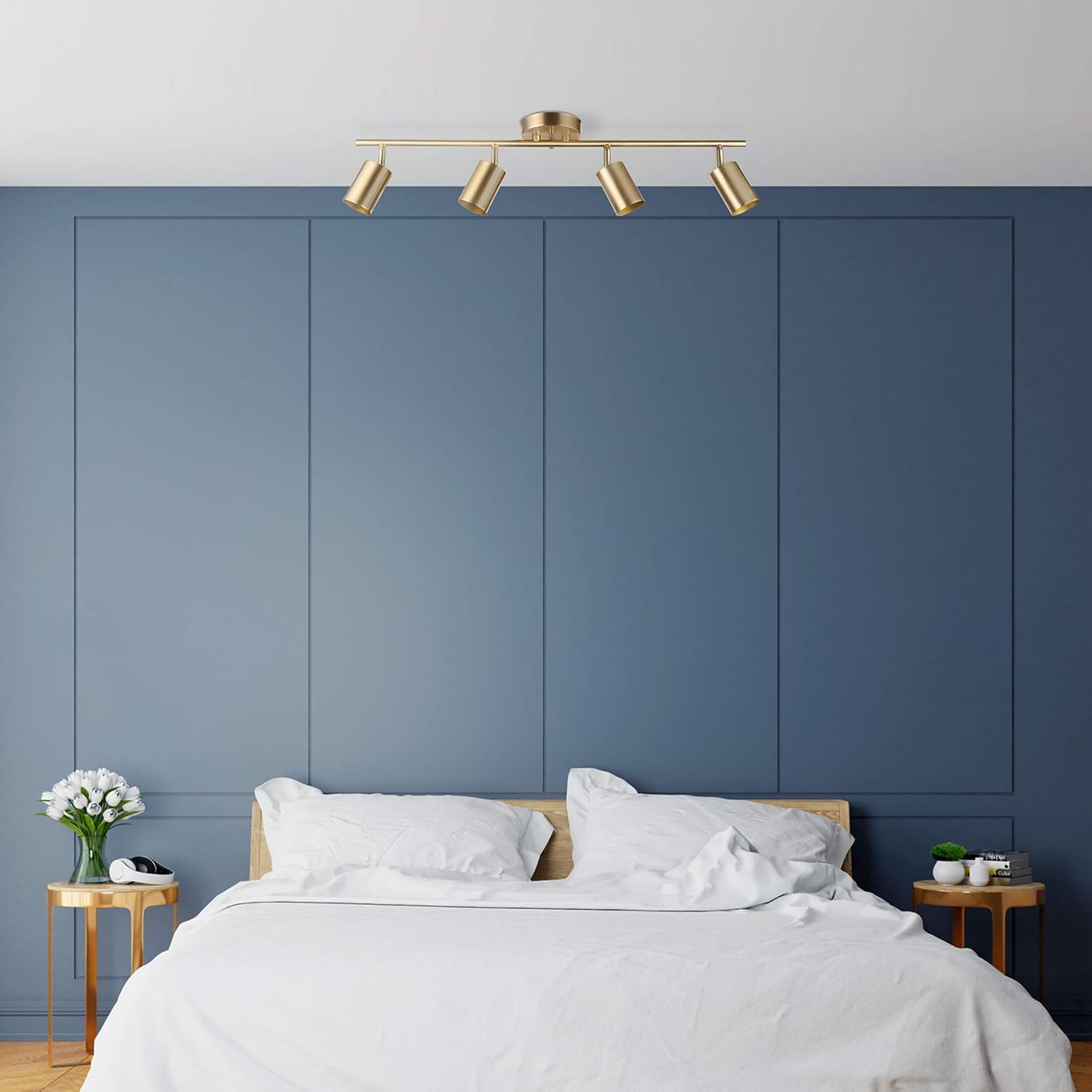 image:imageGlobe Electric 64000012 30 4Light Track Lighting Matte Black Ceiling Light Vintage Kitchen Lights Bulb Not IncludedMatte Brass Pratt