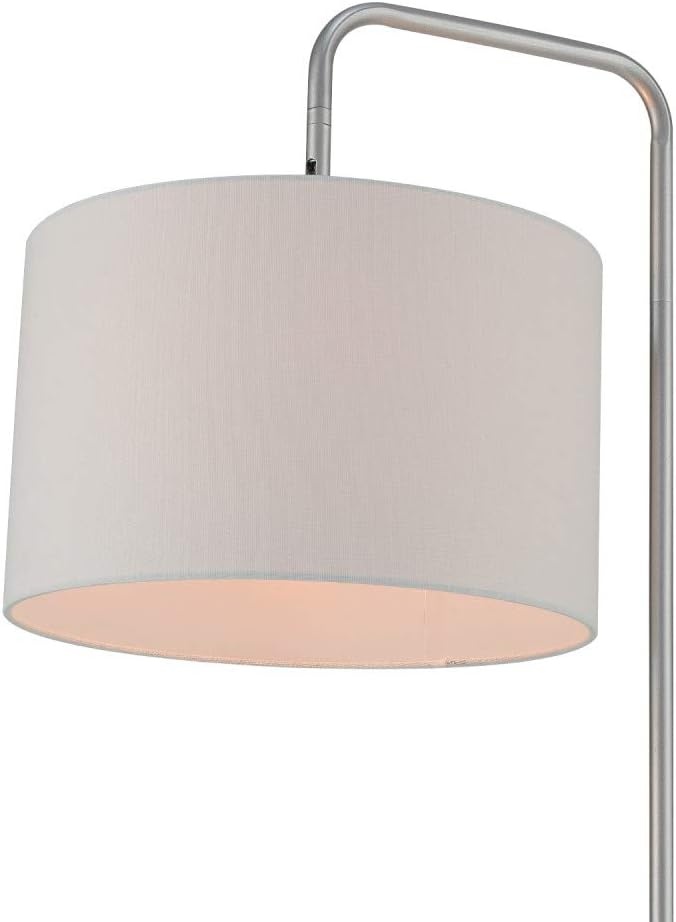 image:imageGlobe Electric 67396 Barden 58 Floor Lamp Silver White Fabric Shade OnOff Socket Rotary Switch
