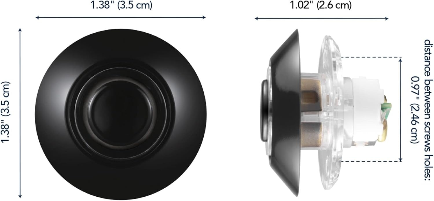 image:imageGlobe Electric 91009235 Heath Zenith Metal Wired Lighted Push Doorbell Button Black