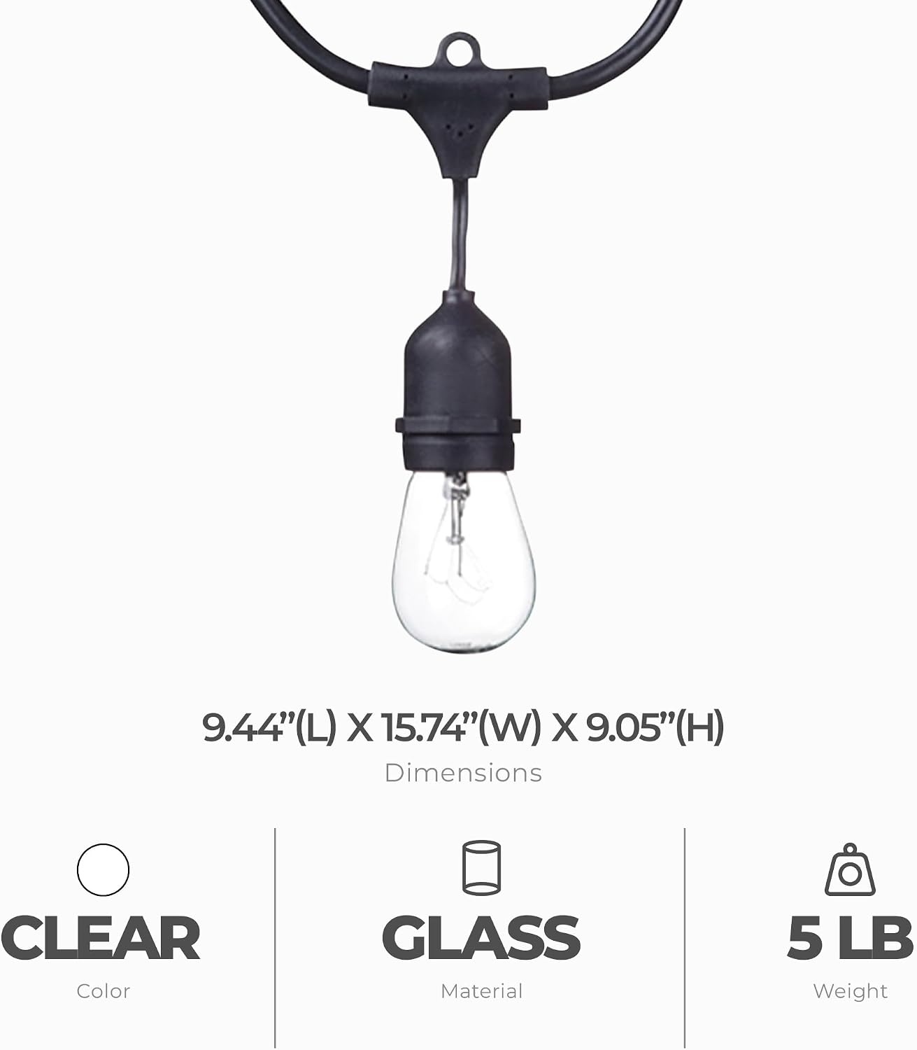 image:imageGlobe Electric Dublin Collection 48 24 Light S14 LED String Light Set