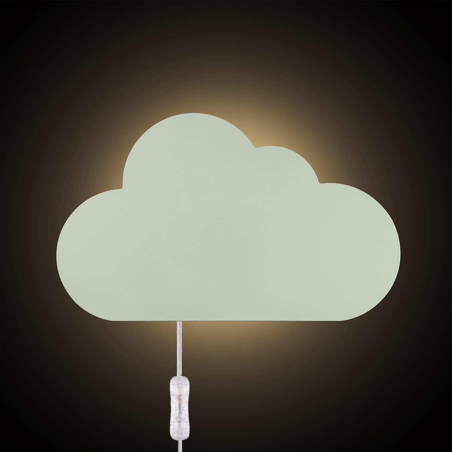 image:imageGlobe Electric Nimbus 1Light Floating Cloud Plugin Wall Sconce Matte Mint 6ft Clear Cord Inline OnOff Rocker Switch Bulb Not Included