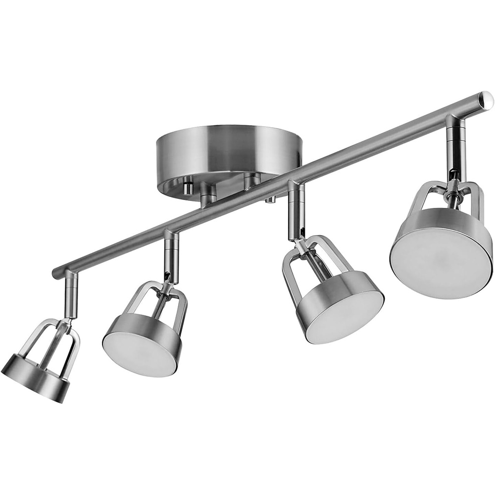 image:imageGlobe Electric 59429 WiFi Smart 4Light LED Track Lighting Brushed Nickel No Hub Required Voice Activated 28 W Multicolor Changing RGB Tunable White 2000K 5000K 1600 Lumens 80 CRI