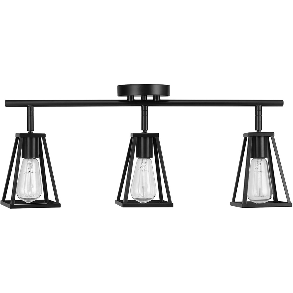 image:imageGlobe Electric 64000005 25 3Light Track Lighting Matte Black Pivoting Track Heads Lighting for Kitchen Bathroom Bedroom or Dining Room Living Room Ceiling Lights Light FixtureMatte Black