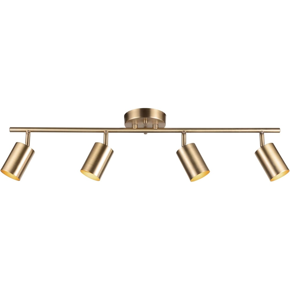 image:imageGlobe Electric 64000012 30 4Light Track Lighting Matte Black Ceiling Light Vintage Kitchen Lights Bulb Not IncludedMatte Brass Pratt