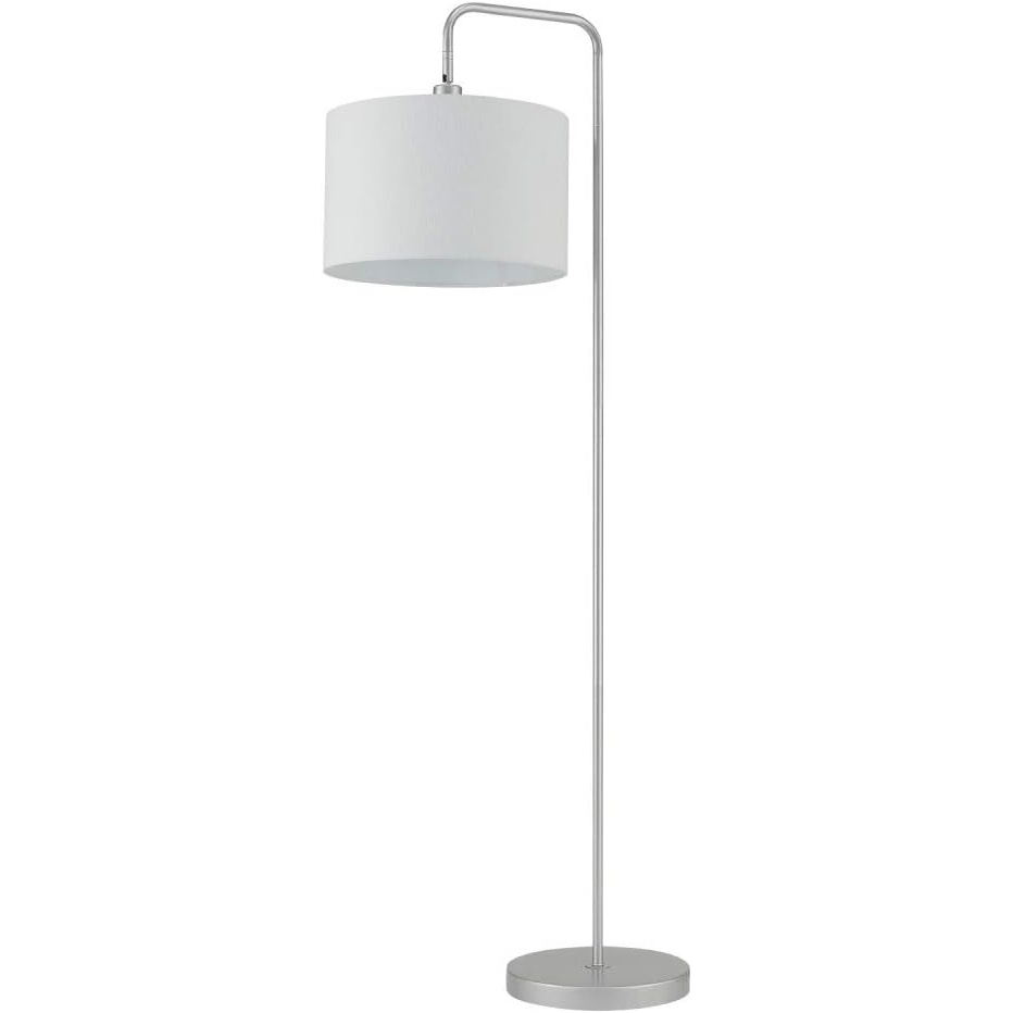 image:imageGlobe Electric 67396 Barden 58 Floor Lamp Silver White Fabric Shade OnOff Socket Rotary Switch