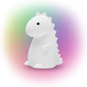 Adorable Multicolor Changing Integrated LED Rechargeable Silicone Night Light for Baby and Kids Rooms (Tommy The Dinosaur)(Tommy Dinosaur)