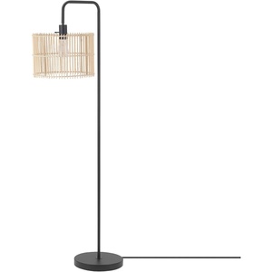 GLOBE Electric Barden 58″ Floor Lamp, Matte Black, Bamboo Shade, On/Off Rotary Switch on Socket