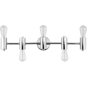 GLOBE Electric Positano 5-Light Reversable Vanity Light, Chrome