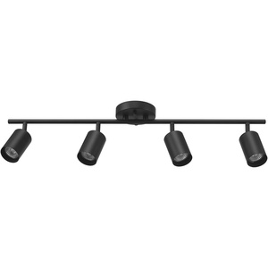 Globe Electric 64000012 30″ 4-Light Track Lighting, Matte Black, Ceiling Light, Vintage, Kitchen Lights, Bulb Not Included(Black  Pratt)