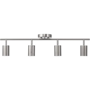 Globe Electric 64000012 30″ 4-Light Track Lighting, Matte Black, Ceiling Light, Vintage, Kitchen Lights, Bulb Not Included(Brushed Nickel  Pratt)