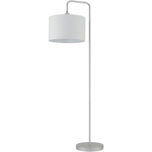 Globe Electric 67396 Barden 58″ Floor Lamp, Silver, White Fabric Shade, On/Off Socket Rotary Switch