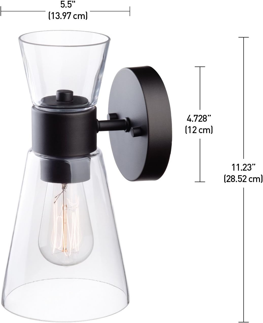image:imageGlobe Electric 51258 Montgomery 1Light Wall Sconce Dark Bronze Clear Glass Shade Bulb Not Included