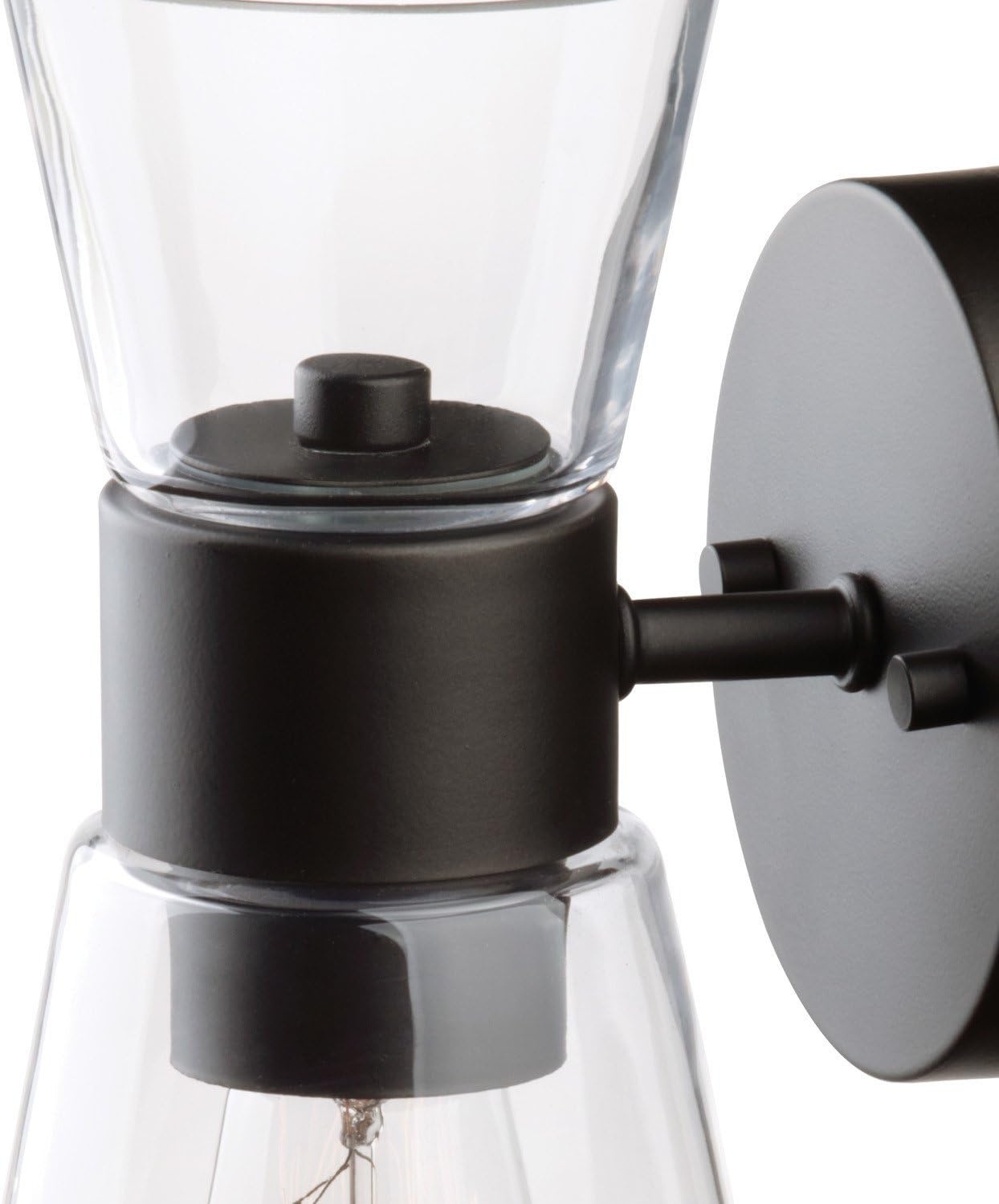 image:imageGlobe Electric 51258 Montgomery 1Light Wall Sconce Dark Bronze Clear Glass Shade Bulb Not Included