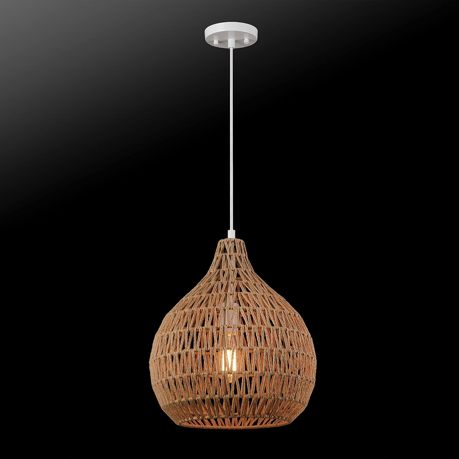 image:imageGlobe Electric 65703 Tika 1Light Pendant Lighting Natural Blonde Twine ShadeTika