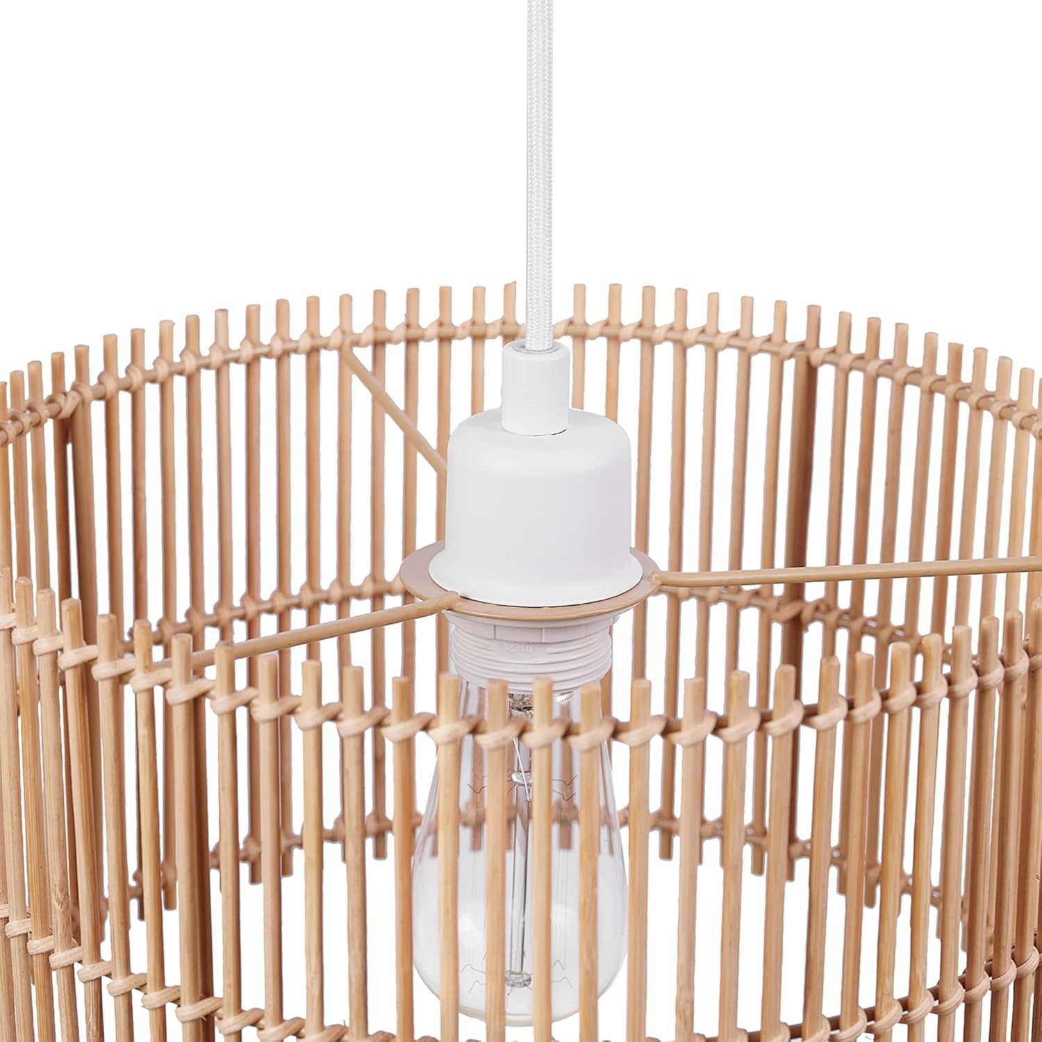 image:imageGlobe Electric 65942 Tammi 1Light Pendant Lighting Natural Bamboo Shade White Fabric CordPack of 1